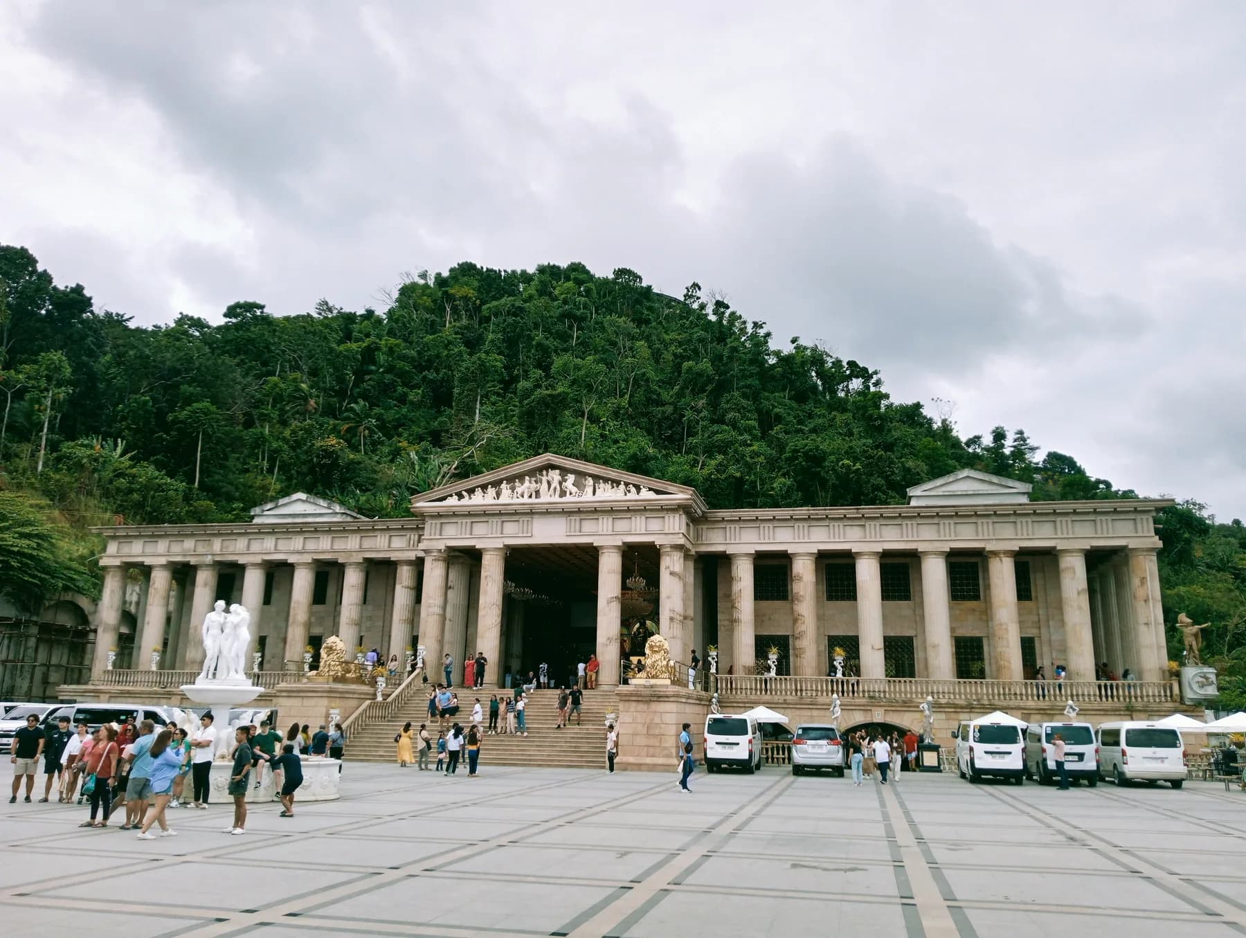 Columned facade and courtyard of Temple of Leah
